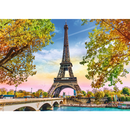 500 Piece Jigsaw Puzzles, Romantic Paris, France, Eiffel Tower in the Fall, Iconic Monuments, Adult Puzzles, Trefl 37330