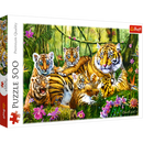 500 Piece Jigsaw Puzzles, Family of Tigers, Jungle, Wild Animals, Tiger Cubs, Big Cats, Adult Puzzles, Trefl 37350