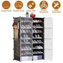 8-Tier Shoe Rack Organizer with Transparent Doors, 32 Pairs