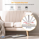 Flat Floor Mop Bucket Set Self Cleaning Wet Dry Usage with 2Pcs Reusable MicrofiberÊMop Pads