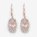 1.04 Carat Genuine Morganite and White Topaz .925 Sterling Silver Earrings
