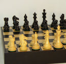 Chess Set - Black/Natural Pro Chessmen on Black/Maple Chest