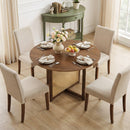 37.5 Inch Round Dining Table with Cross Pedestal Base