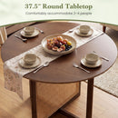 37.5 Inch Round Dining Table with Cross Pedestal Base