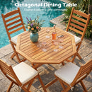 Octagonal Folding Patio Dining Table - Acacia Wood