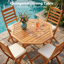 Octagonal Folding Patio Dining Table - Acacia Wood