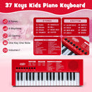 37 Keys Kids Piano Keyboard with 8 Rhythms and Microphone