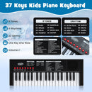 37 Keys Kids Piano Keyboard with 8 Rhythms and Microphone