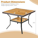 37" Square Outdoor Dining Table with Acacia Wood Top