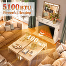 Electric Fireplace Recessed 34/37 Inch with Adjustable Flames