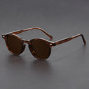 Small-face Green-frame Gradient Tea-colored Sunglasses Stylish Unisex Design With UV Protection
