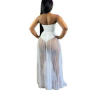 Sexy Mesh See-through Dress With Wrapped Chest