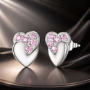 925 Sterling Silver White Gold Plated CZ Earrings 1.0x0.7cm for Women
