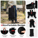 38 Inch 400 LBS Heavy-Duty Collapsible Wagon Cart with Adjustable Handle for Camping Garden-Black
