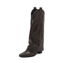 Retro V Cut High Leg Stud Martin Boots