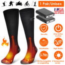 Electric Heated Socks for Men Women Battery Powered Heated Socks Rechargeable Feet Warmer with 4 Temperature Levels Indoor Outdoor Machine Washable