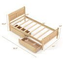 Twin Size Sleigh Bed with 2 Storage Drawers Wood Platform Bed Frame