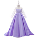 Mesh Long Sleeve Trailing Girls' Dress