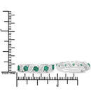 1.08 Carat Genuine Emerald and White Topaz .925 Sterling Silver Earrings