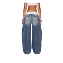 European And American-style Patchwork-thread Vintage Jeans