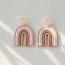 Rainbow Polymer Clay Handmade Retro Earrings