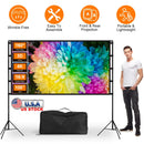 100inch Projector Screen with Stand 16:9 4K HD Rear Front Wrinkle-Free Portable And Foldable Movie Screen with Carry Bag For Indoor Outdoor Home Theat