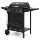 39 000 BTU Outdoor Burner Propane Gas Grill on Wheels-Black