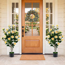 Artificial Camellia Tree 39.5" with Cement Pot