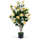 Artificial Camellia Tree 39.5" with Cement Pot