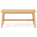 39.5 Inch Bamboo Dining Bench with Handwoven Rattan Seat for Indoor Outdoor-Natural