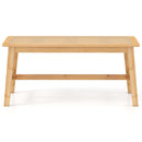 39.5 Inch Bamboo Dining Bench with Handwoven Rattan Seat for Indoor Outdoor-Natural