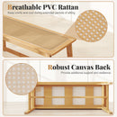 39.5 Inch Bamboo Dining Bench with Handwoven Rattan Seat for Indoor Outdoor-Natural
