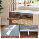 39.5" Rattan Storage Chest Wicker Shoe Bench with Padded Seat Flip-Top