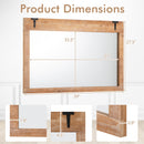 39 x 27.5 Inch Farmhouse Rustic Barn Door Wall Mirror with Wood Frame-Natural