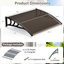 Door Awning 39x30 Inch Polycarbonate Window Canopy