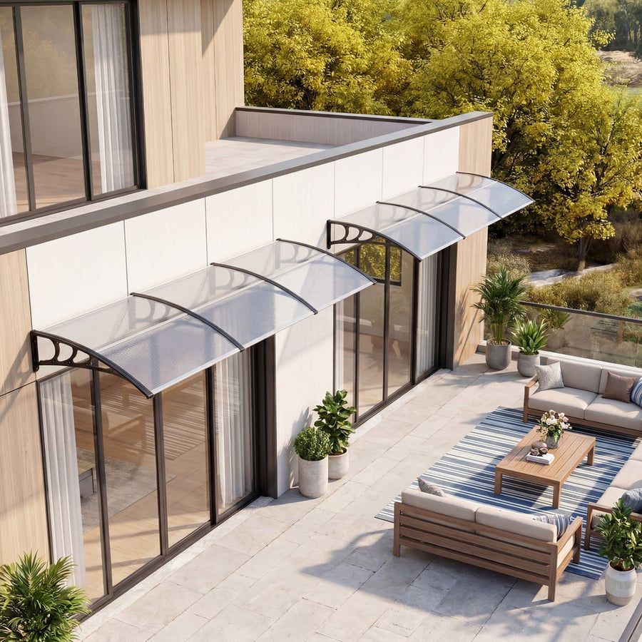 Door Awning 39x30 Inch Polycarbonate Window Canopy