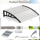 Door Awning 39x30 Inch Polycarbonate Window Canopy