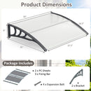 Door Awning 39x30 Inch Polycarbonate Window Canopy