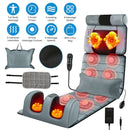 Full Body Electric Massage Mat Heating Vibration Massage Pad Cushion Back Massage Mattress Chair Pad with Neck Foot Massage Head Pillow and Cloth Lumb