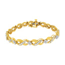 10K Yellow Gold Round-Cut Diamond Infinite Love Bracelet (1.00 cttw, I-J Color, I2-I3 Clarity)