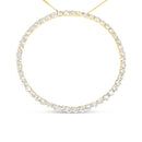 10K Yellow Gold Plated .925 Sterling Silver 4 Cttw Diamond Circle Hoop 18" Pendant Necklace (J-K Color, I1-I2 Clarity)