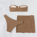 Three piece metal jewelry bikini