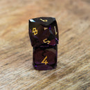 Deep Plum Multifaceted Glass Dice Set