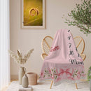 Personalized Baby Milestone Round Blanket with Name - Pink Floral Design with Month Numbers 1-12 and White Ruffle Edge - Baby Girl Gift