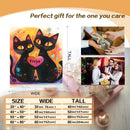 Personalized Black Cats Heart Blanket with Name | Pop Art Neon Design | Custom Cat Lover Gift