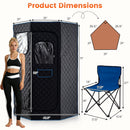 3L Portable Steam Sauna for Home Fast-Heat with 9-Level Remote Control and Folding Chair