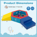 3-Piece Baby Foam Climbing Blocks Climb and Crawl Set with 100 Ocean Balls