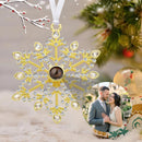 Personalized Photo Projection Teardrop Crystal Snowflake Ornament