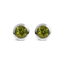 .925 Sterling Silver 6MM Bezel Set Created Purple Amethyst Solitaire Stud Earrings