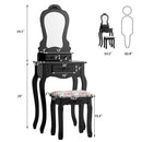 Makeup Dressing Table and Bench 3 Drawers and Cushioned Stool for Girls